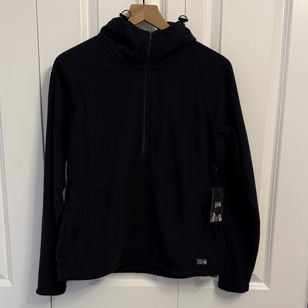 Women’s Mountain Hardwear Summit Grid Half-Zip Hoody, size Large black